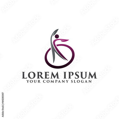 healty people Logos. Medical logo design concept template