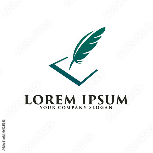 Quill logo. Business and Consulting logo design concept template