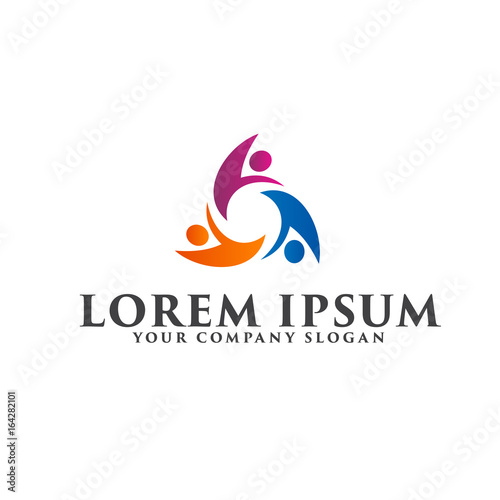 people Business and Consulting logo. teamwork communication grou
