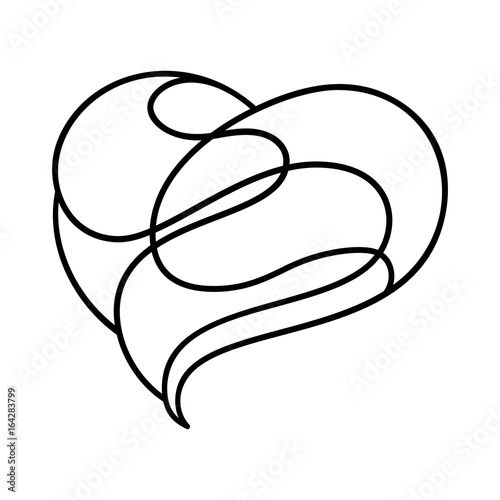  Stylized heart, consisting of abstract intersecting lines. Thin line illustration isolated on white background.T shirt print design.EPS8