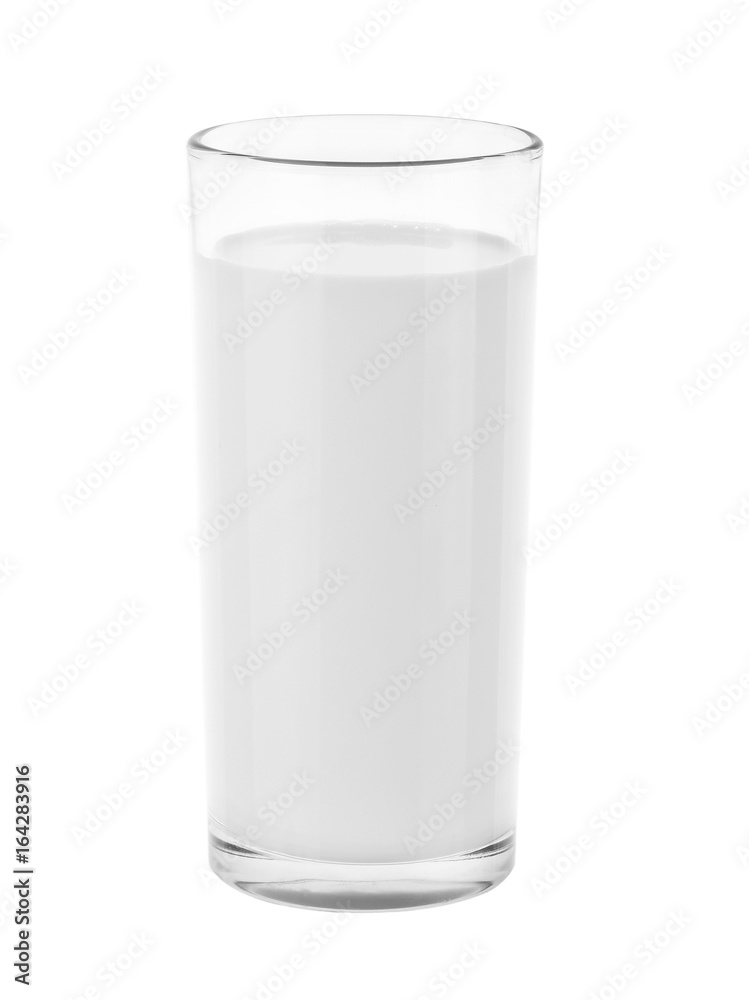 glass of milk isolated on white with clipping path included glass of milk isolated on white with clipping path included