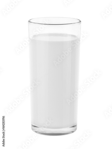 glass of milk isolated on white with clipping path included
