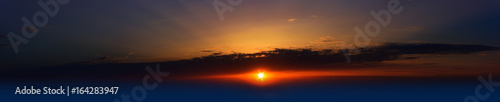 Panorama of sunrise or sunset