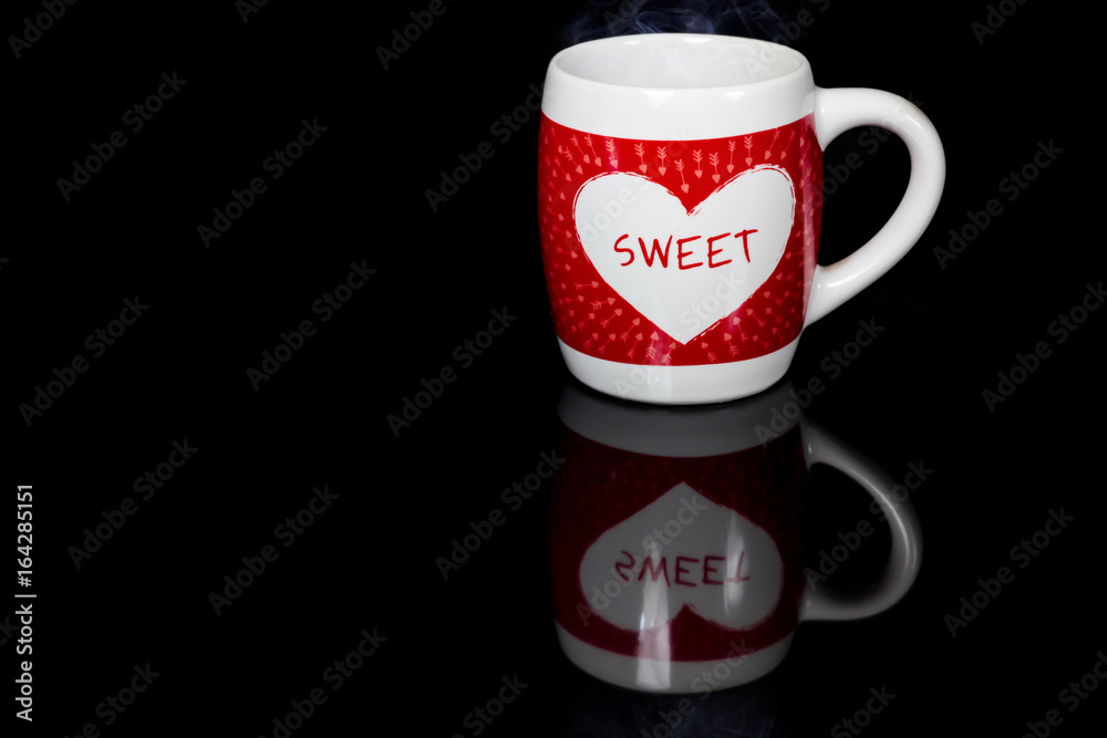 Heart on coffee cup. Heart on coffee cup.