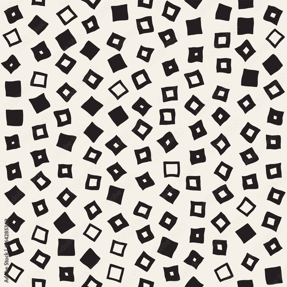 Hand drawn black and white ink abstract seamless pattern. Vector stylish grunge texture. Monochrome scattered shapes paint brush lines Hand drawn black and white ink abstract seamless pattern. Vector stylish grunge texture. Monochrome scattered shapes paint brush lines