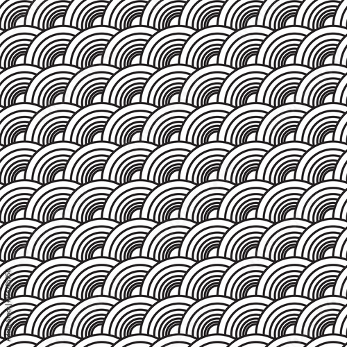 seamless vintage pattern of overlapping shells