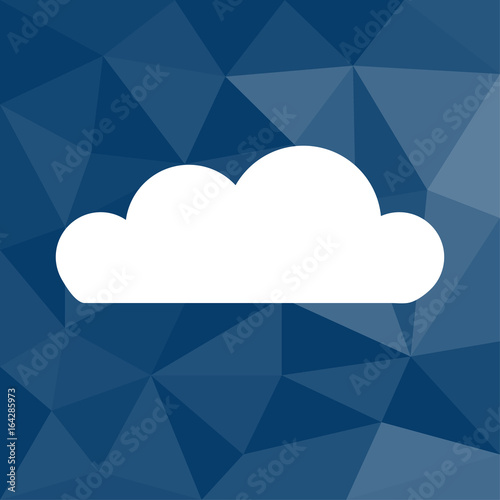 Wolke - Cloud-Speicher - Icon mit geometrischem Hintergrund blau