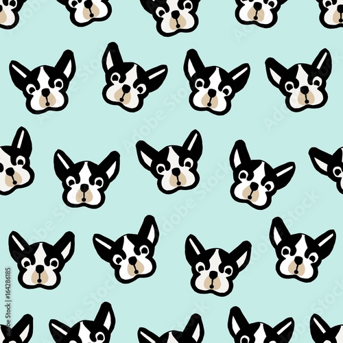 dog pug seamless vector pattern