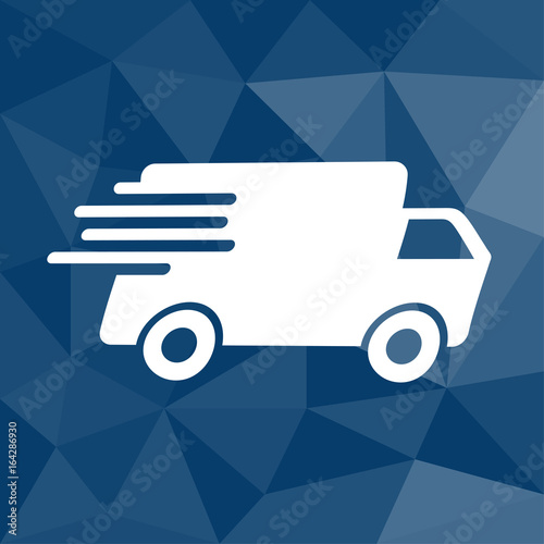 Versand Service - Icon mit geometrischem Hintergrund blau