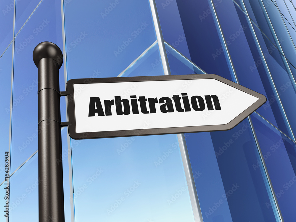Law concept: sign Arbitration on Building background