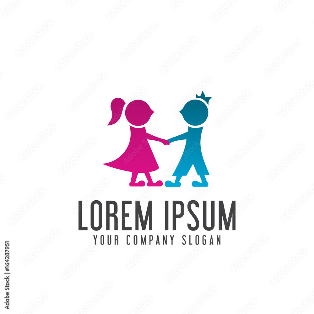 couple people logo design concept template couple people logo design concept template