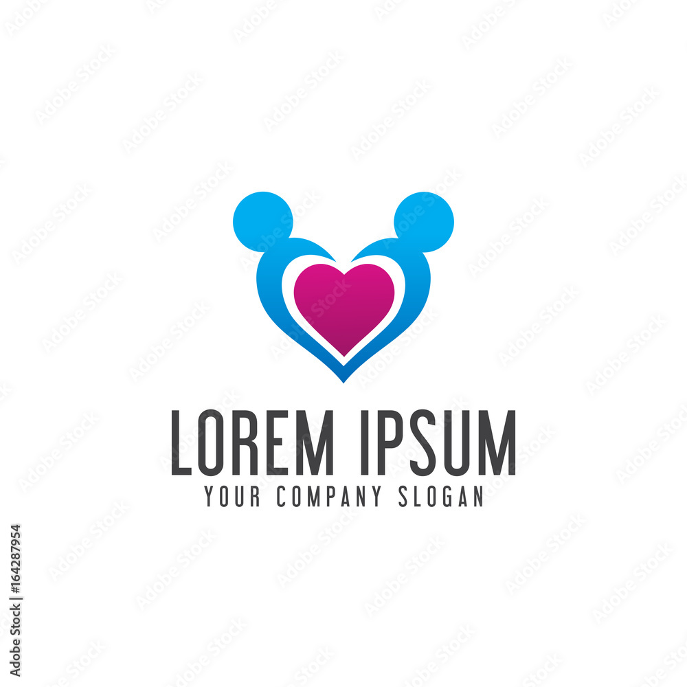 love people logo design concept template