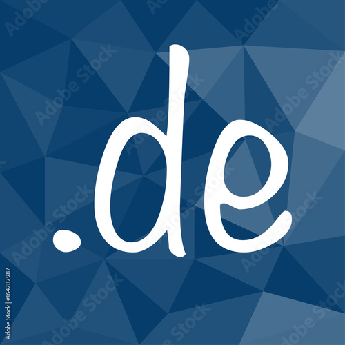 DE Domain - Icon mit geometrischem Hintergrund blau