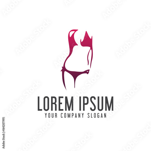 underwear woman logo design concept template