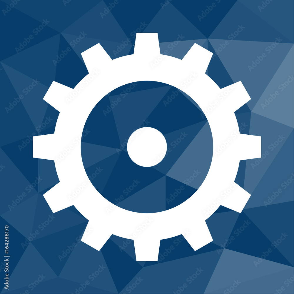 Zahnrad - Bearbeiten - Icon mit geometrischem Hintergrund blau Zahnrad - Bearbeiten - Icon mit geometrischem Hintergrund blau