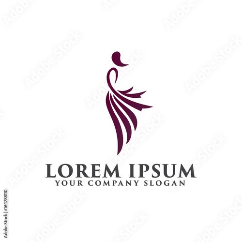 fashion people logo design concept template