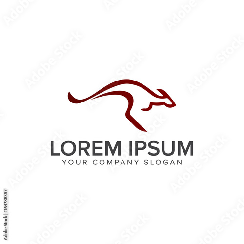 Kangaroo logo design concept template