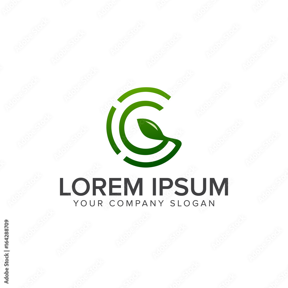 letter g leaf logo. Natural logos concept design letter g leaf logo. Natural logos concept design
