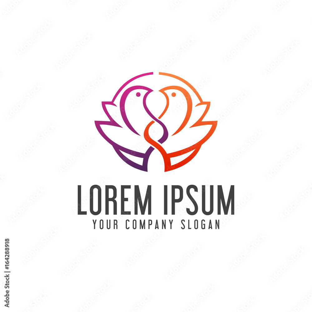 couple bird logo design concept template couple bird logo design concept template