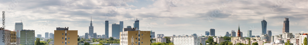 Warszawa Panorama Miasta - obrazy, fototapety, plakaty 