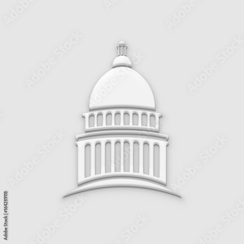 White Capitol Building. 3D Render Illustration
