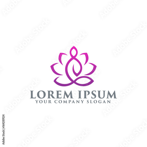 Yoga logo design concept template