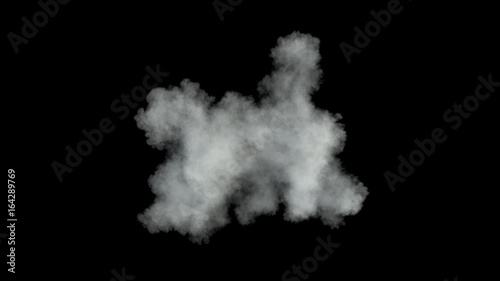 Middle size smoke puff / dust puff (with alpha channel). Smoke density - low. Separated on pure black background.