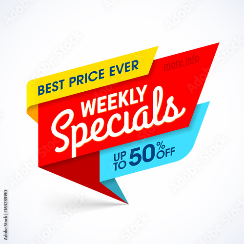 Valokuvatapetti Weekly Specials sale banner, special offer, best price ever