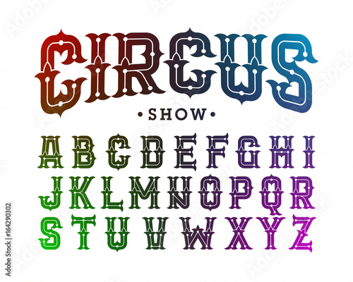 Circus style vintage font