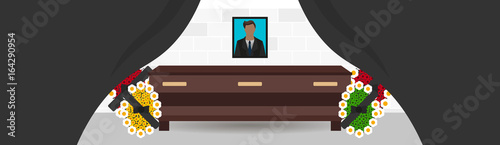 Funeral sevices and Funeral agency banner. Cemetery. Vector illustration.