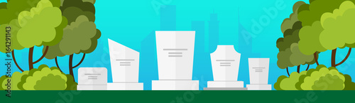 Funeral sevices and Funeral agency banner. Cemetery. Vector illustration.