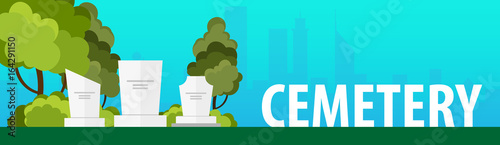 Funeral sevices and Funeral agency banner. Cemetery. Vector illustration.