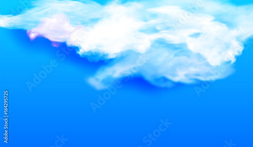 White cloud against the blue sky. Vector illustration