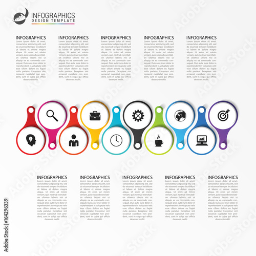 Infographics design template. Timeline concept with icons
