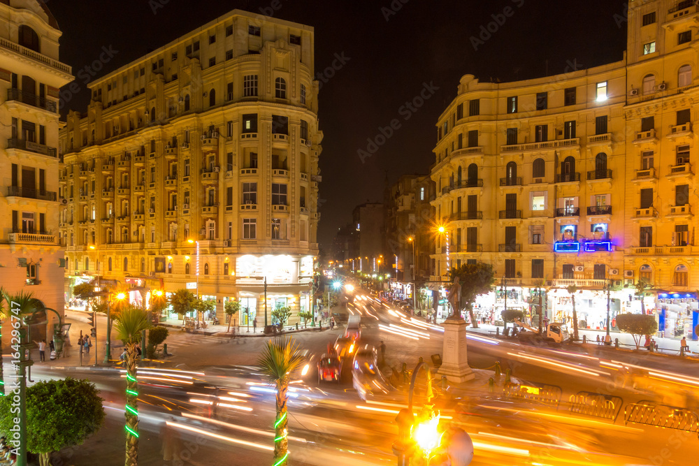 Famous Talaat Harb Square in downtown Egypt