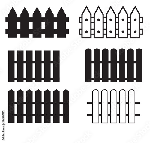 set fence icon on white background. fence sign.