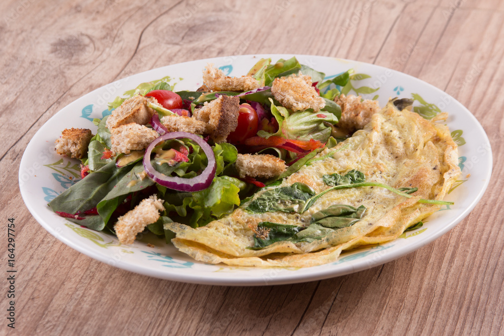 Mix Leaf Salad with omelet Mix Leaf Salad with omelet