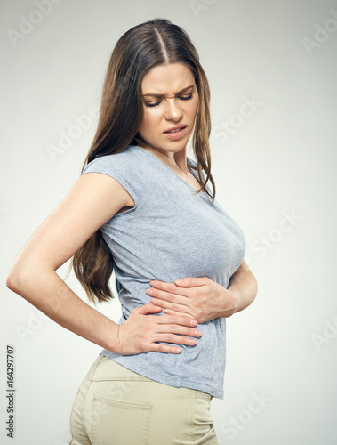 Young woman with back pain