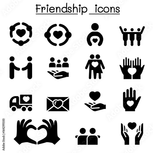 Friendship icon set