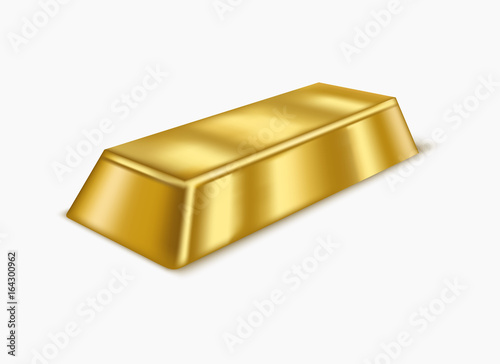 Realistic Gold Bar or Bullion. Vector