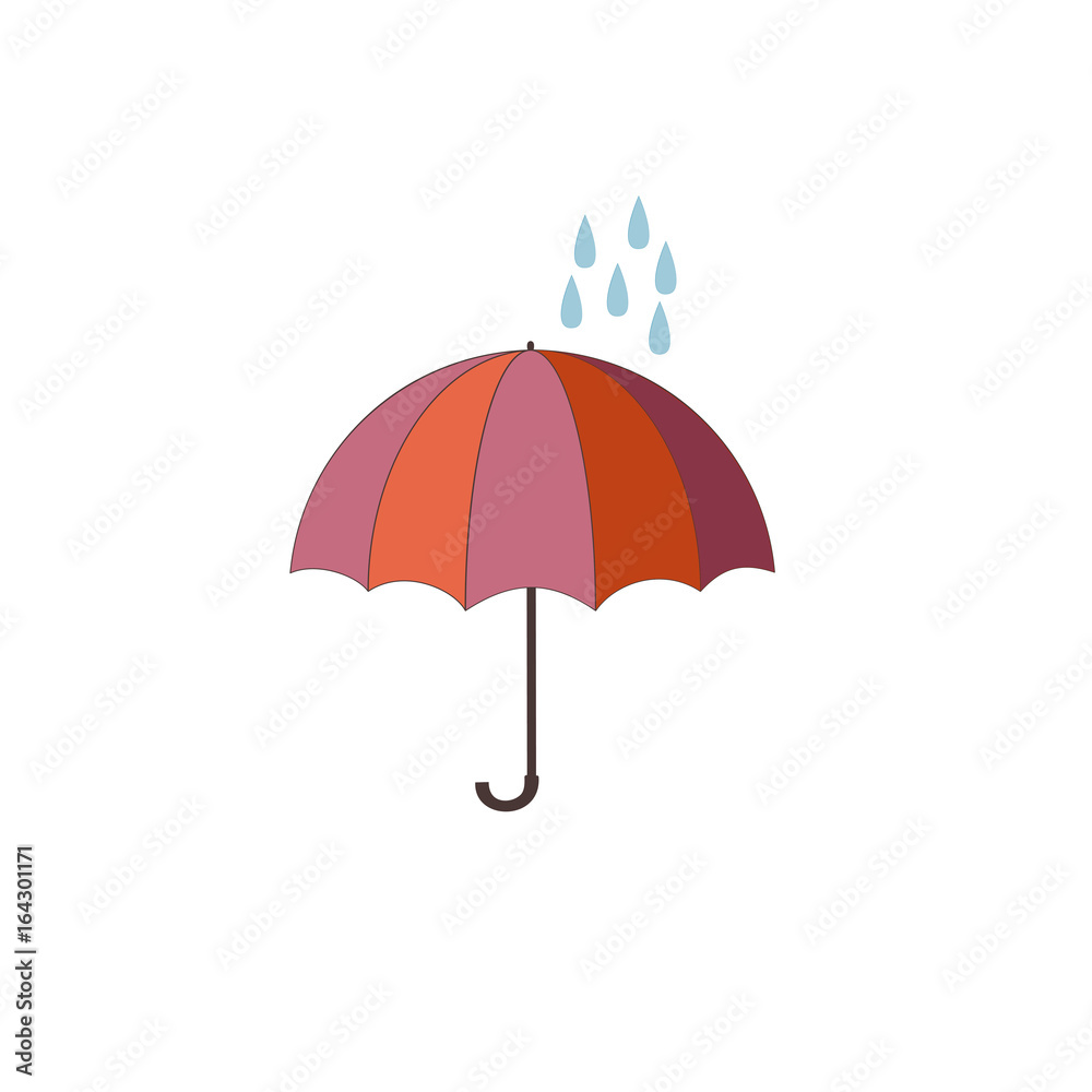 T shirt typography graphic with umbrella and rain