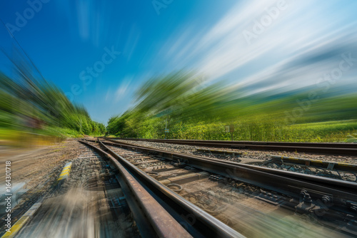 Shinkansen Railway Track In Slow Motion And Natural Scenery Japan