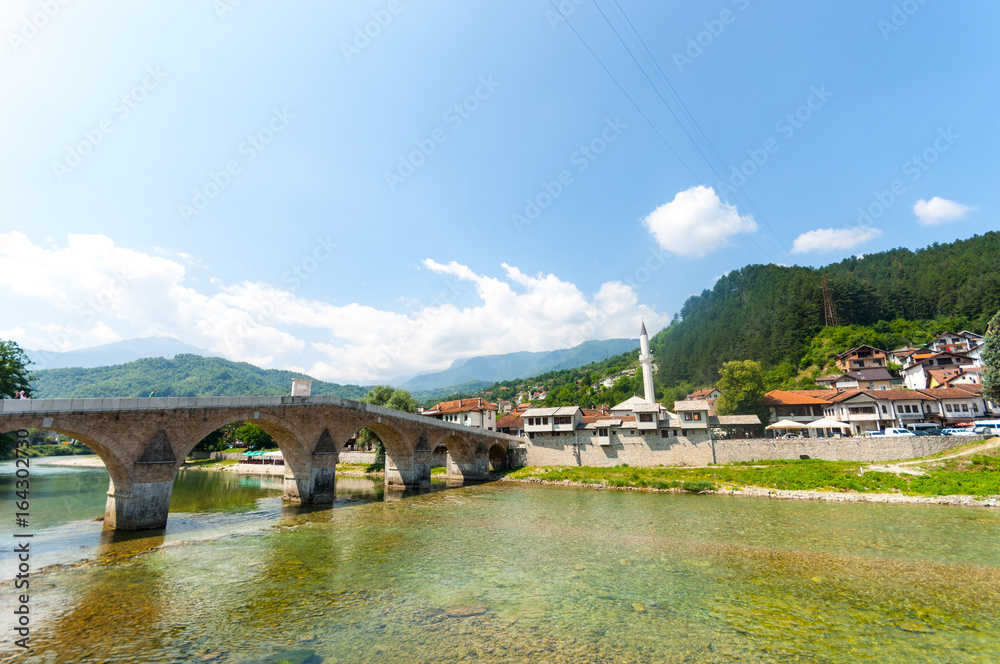 City of Konjic at Neretva River , Bosnia and Herzegovina