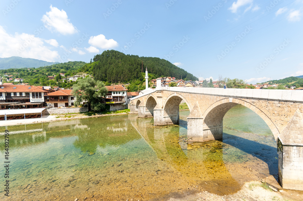 City of Konjic at Neretva River , Bosnia and Herzegovina