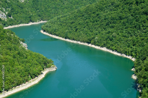 curving Vrbas river in summer photo
