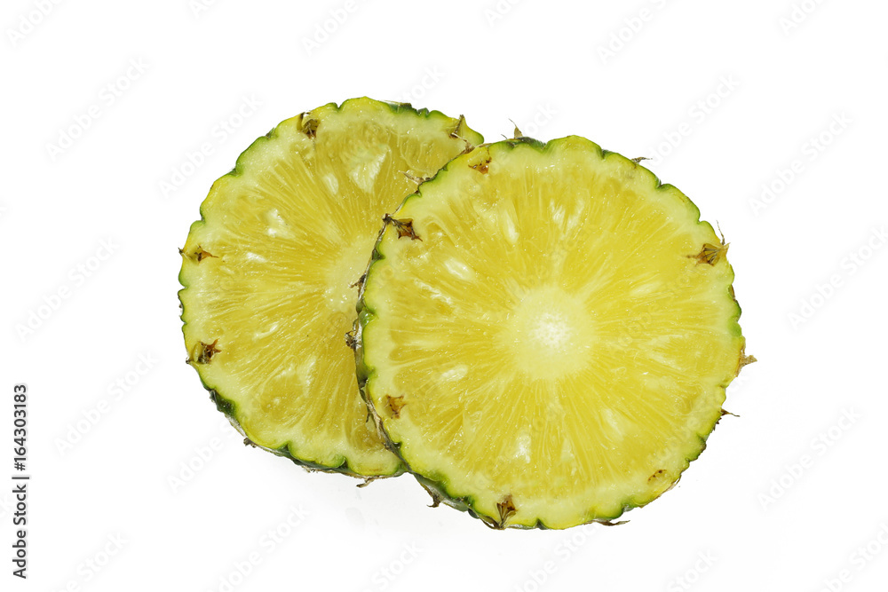 Slice of pineapple isolated on white background Slice of pineapple isolated on white background