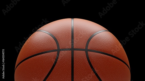 3D rendering basketball ball on black background