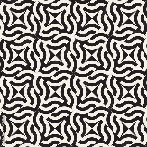 Abstract geometric pattern with stripes, lines. Seamless vector ackground. Black and white lattice texture.