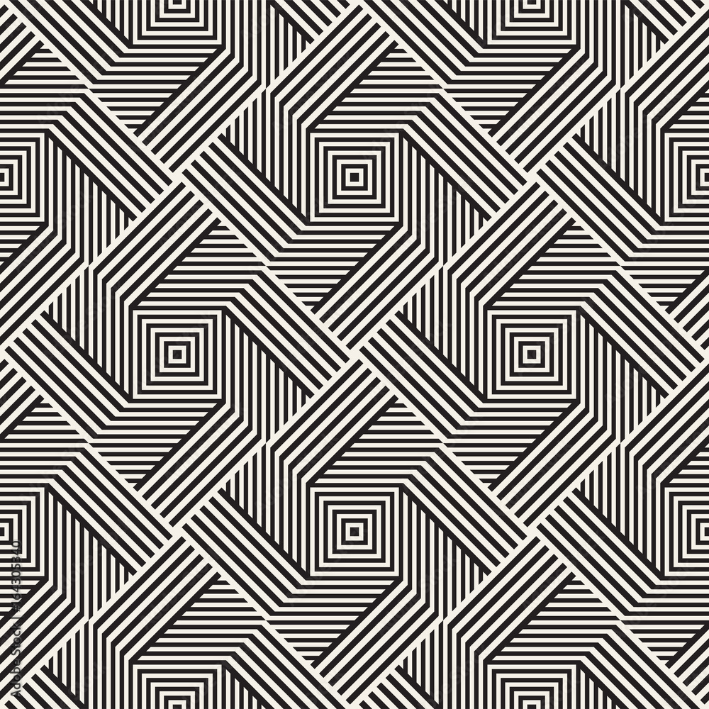 Abstract geometric pattern with stripes, lines. Seamless vector ackground. Black and white lattice texture.