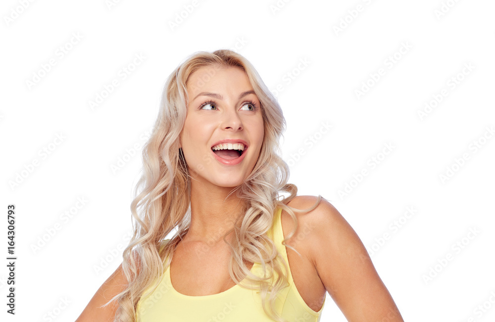 happy smiling young woman with blonde hair happy smiling young woman with blonde hair